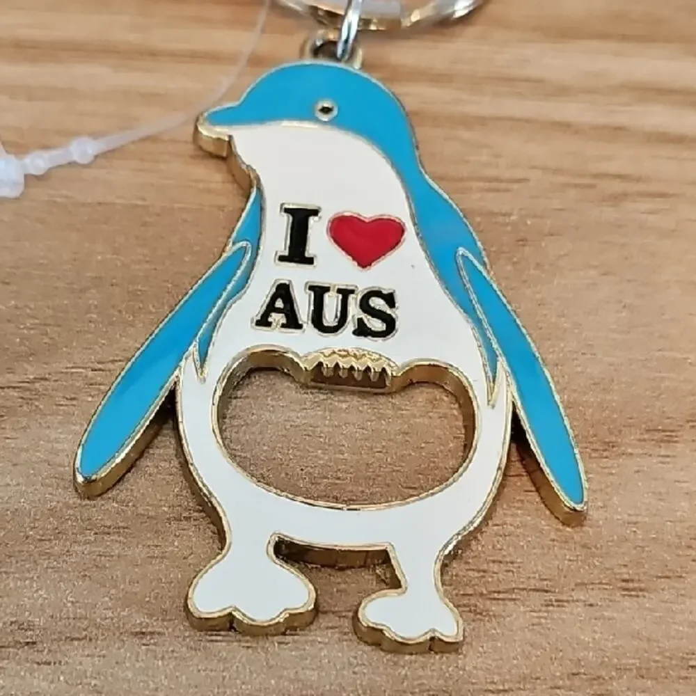 Mila Lifestyle Accessories I love Aus Penguin Keychain with Bottle Opener (NWT)
